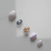 Vibeficant Progel Colorful Glitter Handmade Gel Press on Nails Short Squoval French Design